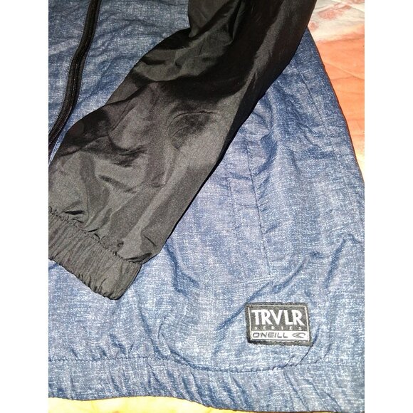 ONeill TRVLR Kids Hooded Jacket Large Black & Blue Nylon - Picture 2 of 9